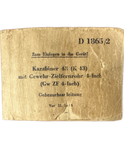 WW2 Original Very Rare German K43 Rifle Butt Stock field Manual (Original)